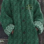 Women's Irish Celtic Knot Jacquard Hooded Sweater