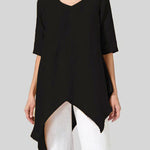 Zeagoo Zeagoo Round Neck Half Sleeve Top T Shirt With Pockets Irregular Length Top