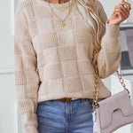 Loose crew neck sweater top