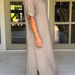 Classy Plain Half Sleeve Midi Dress