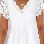 Loose Short Sleeves Solid Color Split-Joint V-Neck Mini Dresses