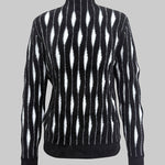Long Sleeves Contrast Color High-Neck Sweater Tops