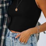 Ribbed Knit Basic Cropped Tank Top