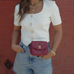 Fashionable for Fall Square Neck Short Sleeve Button Up Jacket