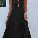 Sleeveless loose casual solid color vest dress