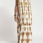 Turquoise print fluid dress