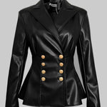Long Sleeves Buttoned Solid Color Notched Collar Jackets Outerwear