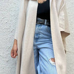 Solid color casual cardigan loose single button windbreaker jacket