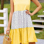 Polka dot mosaic large swing dress