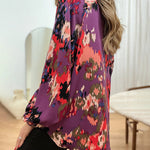Zeagoo Zeagoo Bubble Sleeve Lapel V Neck Print Chiffon Shirt for Women Casual Business Work Office 2026 | Under $40