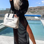 Mermaid Bay Crochet Knit Long Sleeve Cover Up Maxi Dress