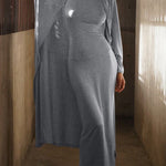 Long Sleeves Solid Color Round-Neck Inner Dress + Bodycon Outerwear Two Pieces Set