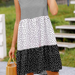 Polka dot mosaic large swing dress