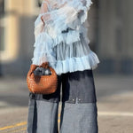 Loose Wide Leg Elasticity Jean Pants Bottoms Trousers