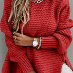 Side Split Knitted Sweater Top
