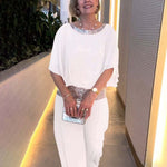 e??£¤Sequined Colorblock Elegant Two-piece Set