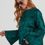 Odette Embossed Wide Sleeve Top