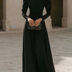 Puff Sleeve Crew Neck Maxi Dress