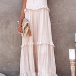 Irregular cake skirt sleeveless long mop skirt