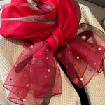 Sun-Protection Beaded See-Through Shawl&Scarf
