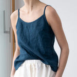 Spaghetti Strap Linen Blend Top