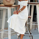 Frosty Elegance White Strapless Dress