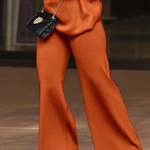 Wide Leg Solid Color Casual Pants Bottoms Trousers