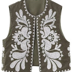 Sleeveless Embroidered Jacket