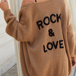 Drop Shoulder Open Front Knit Oversized Sweater Cardigan