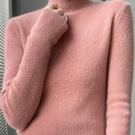 Casual Skinny Long Sleeves Solid Color Half Turtleneck Sweater Tops