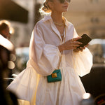 Puff Sleeves Buttoned Solid Color Split-Joint Lapel Mini Dresses Shirt Dress