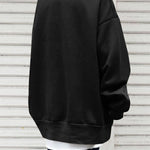 Casual Loose Solid Color Round-Neck Sweatshirt Top