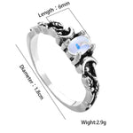 Double Moon Geometry Ring Gemstone Ring