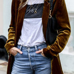 Eye Catching Street Style Velvet Blazer