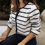 MINERVA striped crew neck jacket
