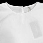 Flared Sleeves High-Low Solid Color Split-Joint Tiered Round-Neck T-Shirts Tops