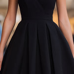 Black Off-the-Shoulder Fit-and-Flare Mini Dress