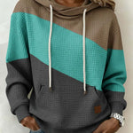Women'S Casual Loose Color-Blocked Sweatshirt