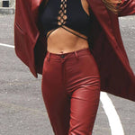 Bershka Oversized Faux Leather Blazer