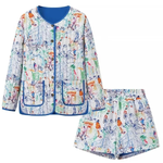 Graffiti Print Cotton Shorts Set