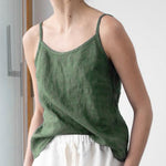 Spaghetti Strap Linen Blend Top
