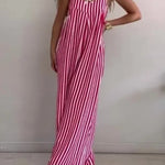 Women's Loose Casual Striped Jumpsuit