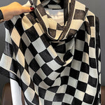 Simple Fashion Contrast Color Plaid Printed Scarf