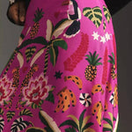 Creative Tropical Rainforest Unique Print High Rise Midi Skirt