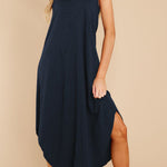 Casual loose V-neck sleeveless irregular dress