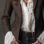 Vintage Brown Tweed Blend Tailored Blazer