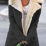 Long Sleeve Solid Color Lapel Outerwear