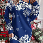 Bodycon Long Sleeves Contrast Color Printed Split-Joint One-Shoulder Midi Dresses