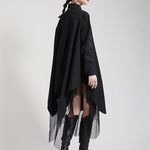 Urban Loose Split-Joint Lapel Long Sleeves Midi Dress