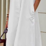 Long Sleeves Loose Gauze See-Through Solid Color Split-Joint Lapel Midi Dresses Shirt Dress